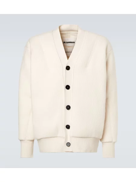 Cardigan Moncler Genius de lână alb