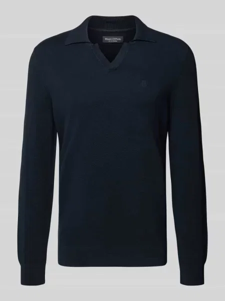 Sweter o kroju regular fit z czystej bawełny Marc O'polo niebieski