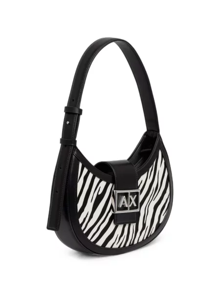 Чанта Armani Exchange с принт с принт зебра черно