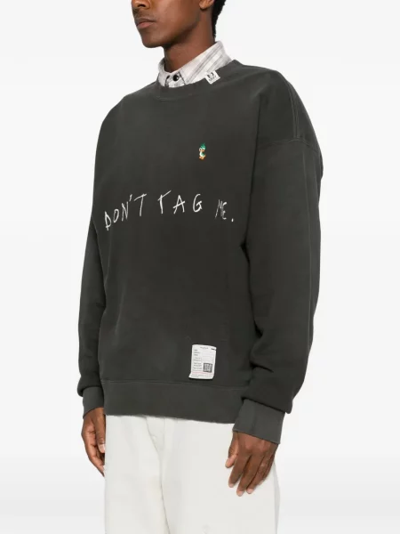 Hanorac Maison Mihara Yasuhiro cu broderie negru