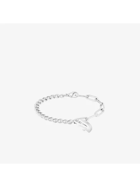 Lacoste Damska Bransoletka Crocodile Z Lawendowymi Kryształami szary