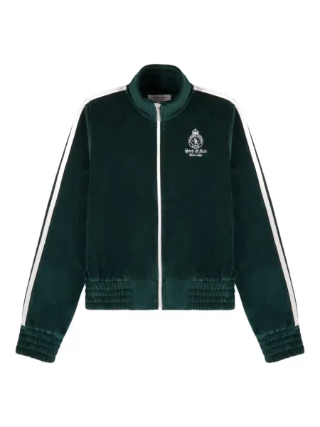 Pulover Sporty & Rich cu dungi verde