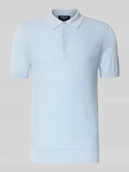 Koszulka polo z czystej bawełny o kroju regular fit Strellson błękitna