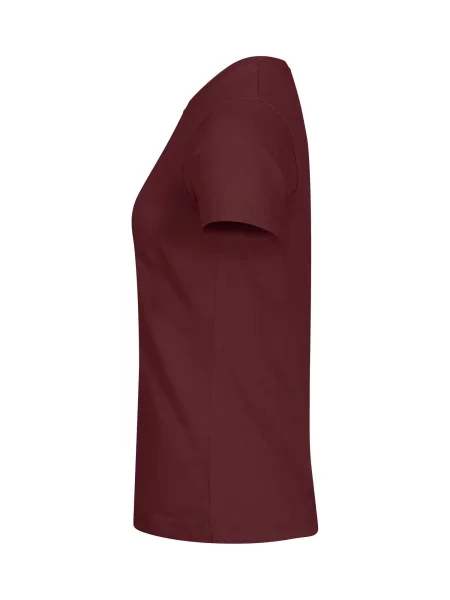 Clique Basic-T Dopasowana koszulka z bawełny – burgundy czerwona