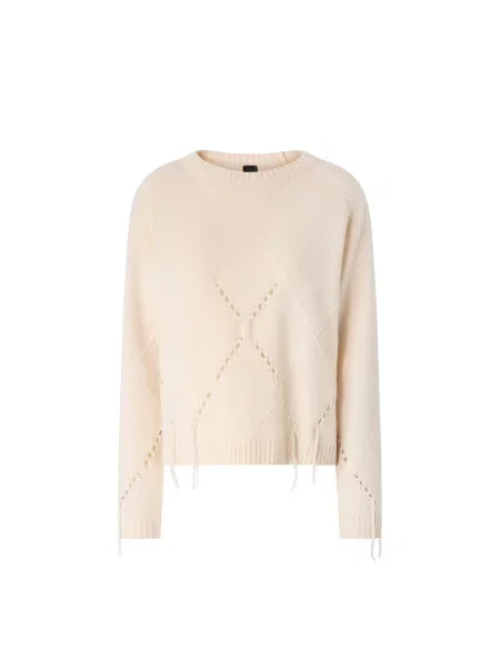 PINKO Svetr PINKO BERNA PULL ARGYLE TRAFORATO Maglieria' béžová