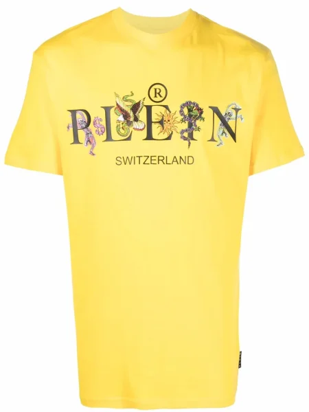 Tricou Philipp Plein cu imagine galben