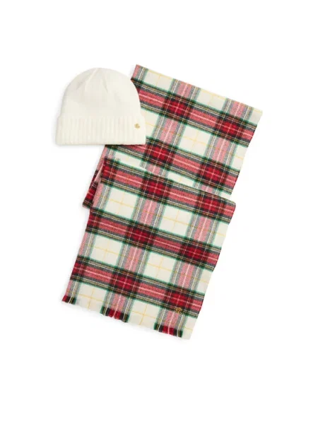 LAUREN RALPH LAUREN Set Fular și Căciulă Crem bej