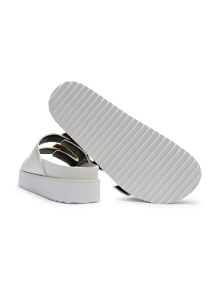 Lniane klapki Versace Jeans Couture białe
