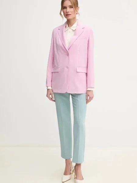 Вовняний піджак Weekend Max Mara однобортний однотонний фіолетовий