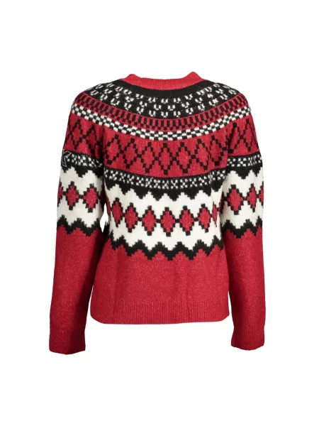 Sweter Desigual wełniany elegancki czerwony