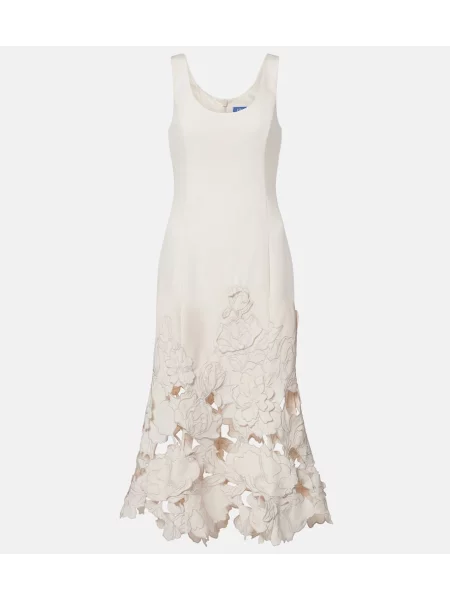 Rochie midi Leo Lin cu model floral de costum bej