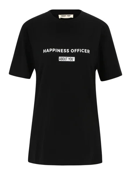 ABOUT YOU Tricou Lucky negru alb