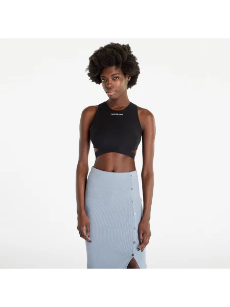Top din denim Calvin Klein Jeans negru