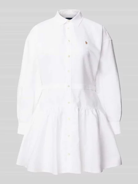 Dopasowana sukienka koszulowa z czystej bawełny Polo Ralph Lauren biała