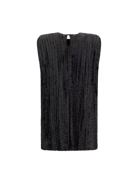 Mała sukienka mini Golden Goose z cekinami bez rękawów czarna