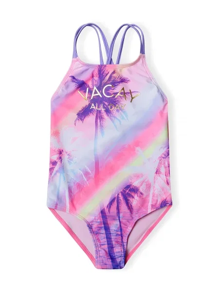 MINOTI Costum de baie întreg deschis / verde deschis / mov închis / roz neon albastru