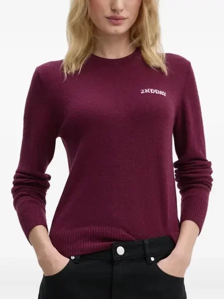 Pulover Day Birger Et Mikkelsen cu broderie violet