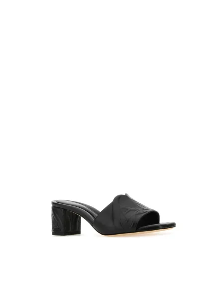 Klapki Alexander Mcqueen skórzane czarne