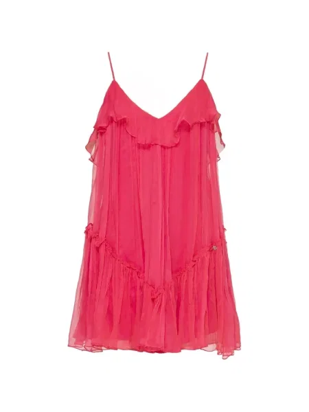 Rochie mini Nissa de mătase roz