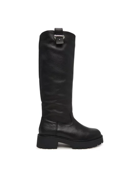 Calvin Klein Kozaki Chunky High Boot Lth Hdw czarny