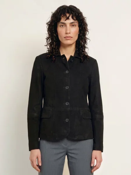 Allsaints Kožená Bunda Surveya černá