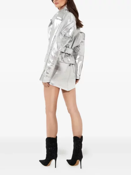 Fustă din denim Alexandre Vauthier argintiu