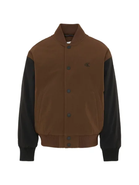 Kurtka bomber dziecięcy Calvin Klein brązowy