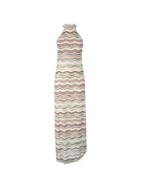Rochie Missoni tricotate cu gât halter