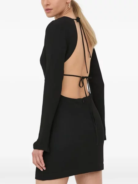 Lung rochie mini Herskind cu legături negru