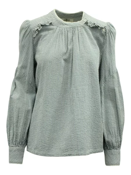 Bluză Ba&sh cu dungi cu volane gri