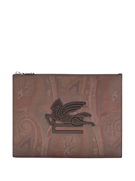 Geantă Etro cu model paisley maro