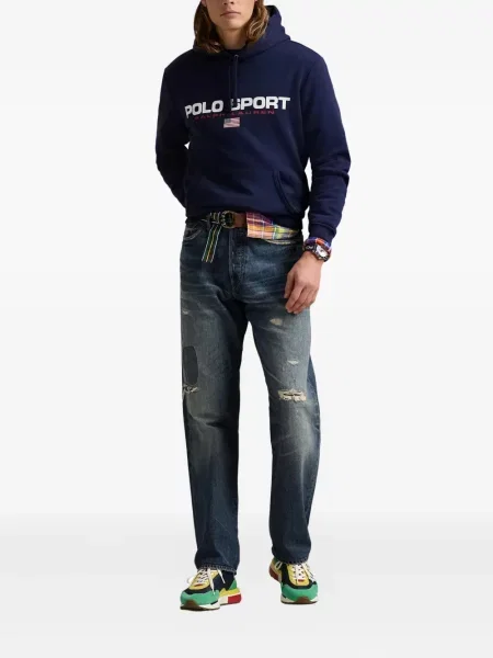 Πλεκτή μακρύς φόρεμα σε στυλ πουκάμισου Polo Ralph Lauren με halter λαιμόκοψη λευκό