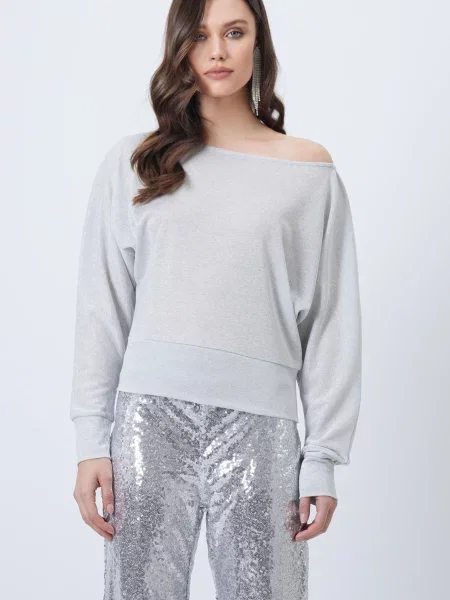 Trend Alaçatı Stili Tricou deschis gri