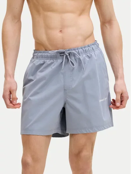 JACK & JONES Plavecké šortky JPSTMAUI sivá biela