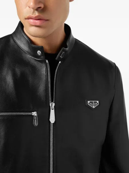 Geanta de piele Philipp Plein negru