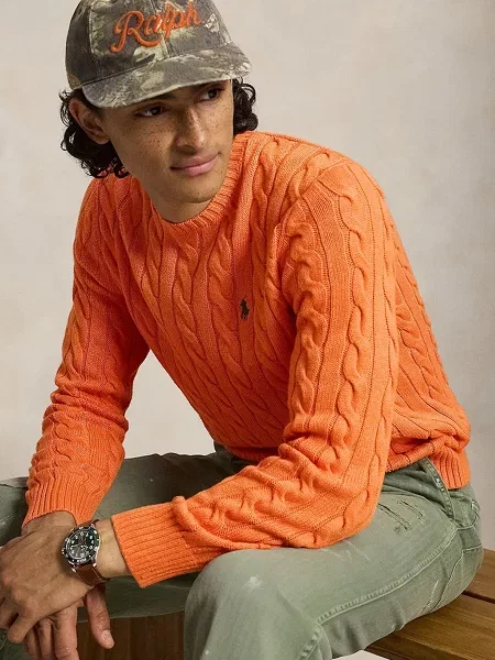 Polo Ralph Lauren pulover pentru bărbați din portocaliu