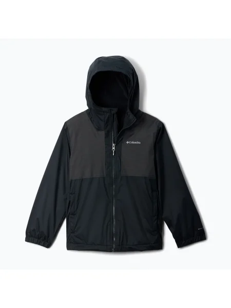 Gyerek esőkabát Columbia Rainy Trails II Fleece Mountain Black/Black Slub. Méret: XXS fekete