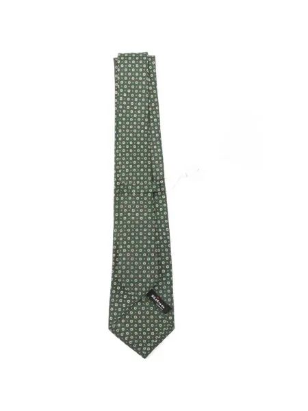 Cravată Kiton cu model floral cu imagine verde