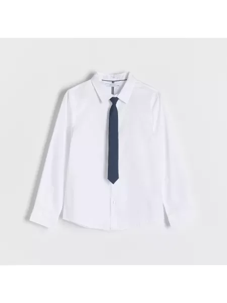 Reserved Elegantní košile s kravatou bílá