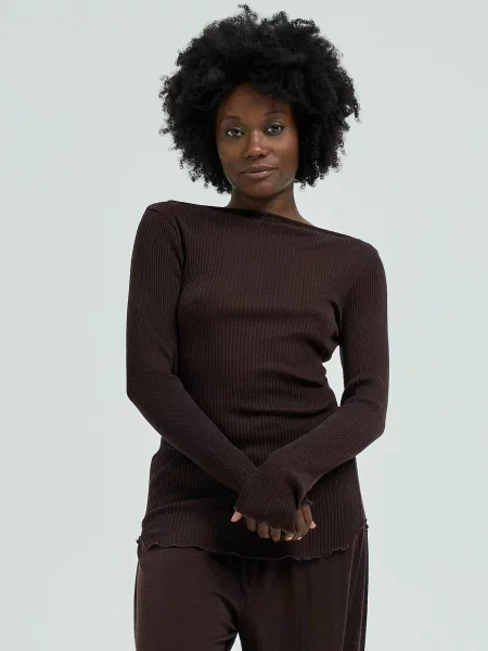 Seamless Basic Tričko tmavě hnědá