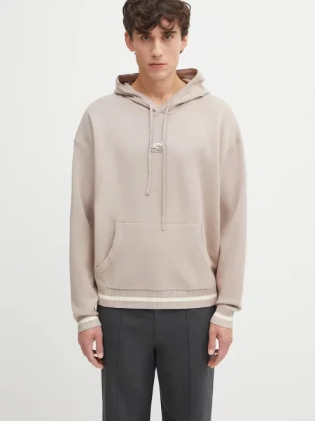 Hanorac cu glugă Filling Pieces tricotate bej