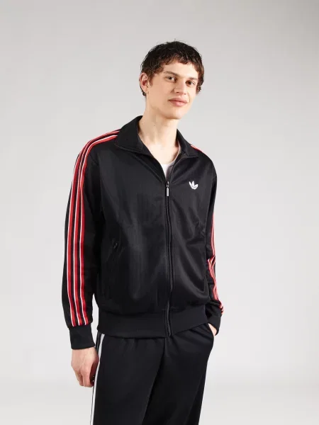 ADIDAS ORIGINALS Tepláková bunda Firebird červená / čierna biela