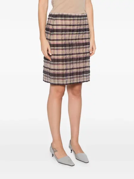 Fusta mini Paloma Wool de lână în carouri