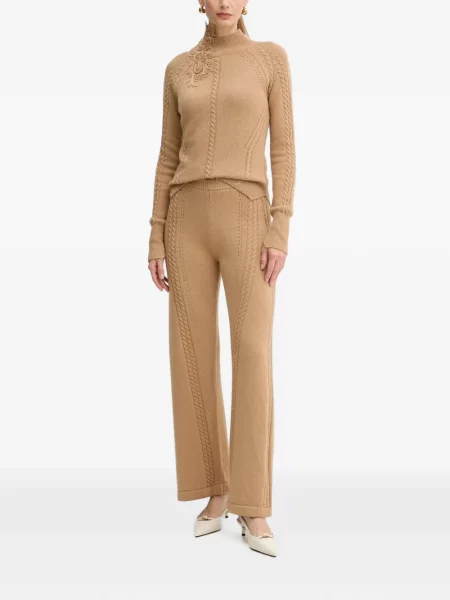 Pantaloni Ermanno Scervino tricotate cu cordon maro