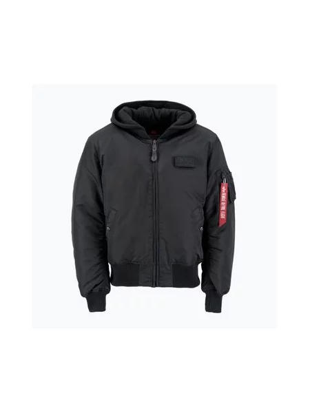 Светоотражающий бомбер Alpha Industries с принтом черный