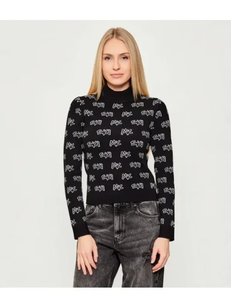 MICHAEL Michael Kors pulover light cu turtleneck negru