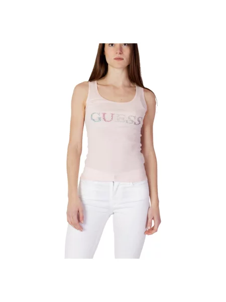 Koszulka Guess bez ramiączek różowa