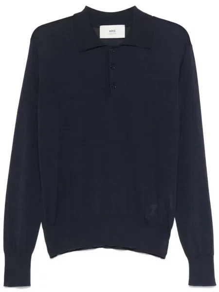 Polo Ami Paris tricotate albastru