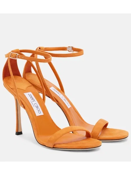 Sandale Jimmy Choo din piele de căprioară portocaliu