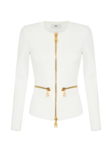 Cardigan Elisabetta Franchi tricotate alb